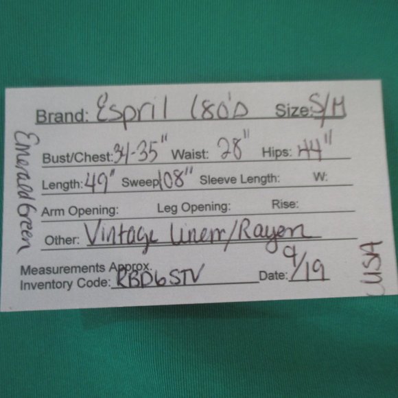 Esprit 80's Made USA full sweep Boho Retro Sleeveless 3/4 length Dress - Picture 8 of 10